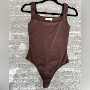 Aritzia Babaton Contour Bodysuit Chocolate Brown